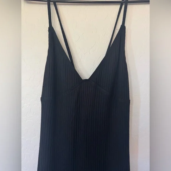 Reformation Brant Dress ribbed bodycon midi 90s black soft stretch size M - Picture 4 of 8